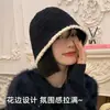 Sombrero de pescador de lana cálida tejido con costuras de felpa, estilo japonés para estudiantes, circunferencia de cabeza grande temprana, otoño e invierno, sombrero versátil para mujer