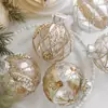 Nuevo Producto 8cm Plástico Transparente Polvo Pegajoso Polvo Dorado Bola Colgante Colgante para Árbol de Navidad Decoración Colgante Accesorios Accesorios en Stock