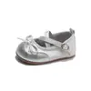Zapatos de Princesa para Niñas 2026 Primavera y Otoño Plateados Elegantes Zapatos Pequeños de Cuero para Niños Zapatos Mocasines de Suela Suave Zapatos Individuales Antideslizantes Zapatos de Espectáculo