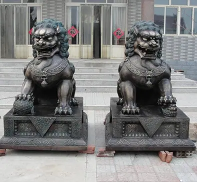 款式1  传统铜狮子 优质黄铜制作铜狮子定制  各种中式铜狮