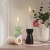 Suporte de Vela Geométrico Semicírculo de Resina de Cristal DIY Papoula Decoração de Jantar à Luz de Velas Gesso Molde de Silicone