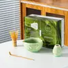Tigela de Matcha Nova Transfronteiriça com Bico Cerâmica Japonesa Conjunto de Matcha Caixa Colorida Conjunto de 7 Peças Combinação Coração 100 Peças