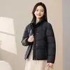 Jaqueta Puffer Feminina Curta Solta Casaco Gola Alta Roupa de Fora
