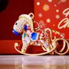 Masote do Ano do Cavalo Chaveiro de Carro Pony Pingente de Bolsa Feminina Diamante do Zodíaco Anel de Chaveiro Fofo