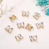 Colgante de mariposa tridimensional con cristales mágicos de aleación nueva y superbrillante de celebridades de Internet, collar y pendientes DIY, accesorios