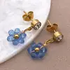 Pendientes de Acero Inoxidable Chapados en Oro con Forma de Taza de Coche y Pedrería Colgante, Accesorios para Pendientes Hechos a Mano DIY