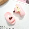 Pantuflas de Manzana de Dibujos Animados DIY Accesorios de Resina con Pegamento de Crema Funda para Teléfono Móvil Pasador Llavero Imán para Refrigerador Material Venta al por Mayor