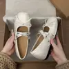 Zapatos Chuyuji estilo francés Mary Jane planos y suaves para mujer, nuevo modelo verano 2026, con moño, versátiles para combinar con faldas, de color claro