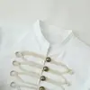 Chaqueta de moda popular europea y americana para mujer en AliExpress INS, con cuello alto, botones y manga larga, transfronteriza