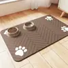 Alfombrilla de suelo alfombra resistente a la suciedad fácil de limpiar antideslizante a prueba de salpicaduras alfombrilla para comer de mascotas a prueba de fugas alfombrilla para alimentar perros gatos tierra de diatomeas absorción de agua