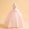 Vestido Grande para Niños Europeo y Americano de Amazon Vestido de Princesa Vestido Largo Elegante para Niña Vestido de Navidad de Tul de Hombro Descubierto