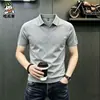 Popular Camisa Polo Casual de Verano Estilo Coreano para Hombre con Cuello Tijera de Moda, Top Camiseta de Manga Corta para Hombre Fábrica