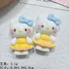 Gato Lindo Cabeza Grande Lazo Hecho a Mano DIY Accesorios de Pegamento de Crema Pequeños Accesorios de Resina Hebilla para Zapatos con Agujero Material para Bolsas
