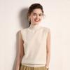 Otoño e Invierno medio cuello alto cachemira chaleco de punto para mujer camiseta interior chaleco para exterior lana tirantes top sin mangas