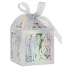 Caja de Dulces para Boda Corazón Cortado con Láser Transfronterizo Caja de Dulces de Agradecimiento para Boda Regalo de Recuerdo para Novio y Novia Espejo Caja de Dulces Fantasía Lista para la Venta