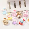 Gatinho Criativo de Óculos Acessórios de Resina Xadrez Desenho Animado Handmade Joias DIY Grampo de Cabelo Infantil Material para Sapato