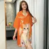 Novo Pijama de Seda Gelo Estilo Coreano para Mulheres, Cardigan Fino Sexy de Verão, Roupa de Casa Soltinha de Luxo Leve para Mulheres