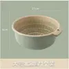 Cesta de lavagem de vegetais de plástico de camada dupla, escorredor, ferramenta de lavagem de arroz, cesta de vegetais, bandeja de lavagem de frutas para cozinha doméstica
