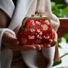 Cartera de Monedas - Patrimonio Cultural Inmaterial Nuevo Estilo Chino Brocado Song Seda Xiangyun Bolso Hecho a Mano Cierre de Bolso Paquete de Materiales para Manualidades Escribir Bambú