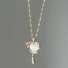 "Espelho Mágico" Retro Love Flower Mirror Colar Feminino High-end Light Luxury Personality Requintado Niche Collarbone Chain
