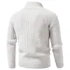 Cárdigan de punto con cremallera y cuello alto estilo americano para hombre, suéter grueso de punto trenzado retro con mangas raglán de ajuste holgado para otoño/invierno