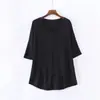 Camiseta feminina de manga média soltinha, plus size, modeladora, estilo coreano, moderna para primavera e verão, blusa base de modal, top casual morcego