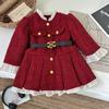 Vestido de Forro Polar a Cuadros Versátil Estilo Academia Dulce de Moda Nuevo para Niñas Primavera, Otoño e Invierno Estilo Pequeño Chanel
