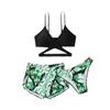 2026 Nuevo Bikini de Playa para Niñas con Estampado de Amazon, Conjunto de Bañador de Tres Piezas Lindo y Fresco Estilo Europeo y Americano para Niños Mayores