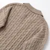 Otoño e Invierno 2025 Nuevo Moda Callejera Europea y Americana para Mujer Tejido de Punto Polo de Ocho Hilos Manga Larga W08 2767