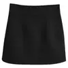 Falda de lana para mujer para otoño e invierno, minifalda negra de cintura alta, nuevo modelo 2026, falda de línea A adelgazante, moderna