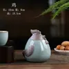 Mesa de Té Mascottas de los Doce Zodíacos Mascota de Té Juego Cerámica Dragón Decoración para Atraer Riqueza Creativos Adornos para Mesa de Té Arena Púrpura Té Lindo