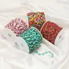 Novo Aço Inoxidável Colorido com Revestimento a Vácuo de Esmalte Corrente de Morango com Gotejamento de Óleo Corrente DIY Colar Pulseira Estilo Europeu e Americano Acessórios de Moda Venda por Atacado