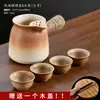 Rodee la estufa y hierva té, tueste olla de leche, lata, olla, tetera de cerámica para quemar en seco en interiores, tetera para té casera, olla de barro, tetera con asa lateral