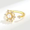 Anillo de Perla Giratorio Explosivos Transfronterizos Anillo de Oro de 18 Quilates de Alta Gama Nicho para Mujer Anillo de Perla Abierto Venta al por Mayor Mujeres