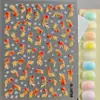 Adesivos de unha 5D em relevo com peixinhos dourados transfronteiriços, Adesivos de unha DIY com peixinhos dourados vermelhos bolha estilo chinês, Estilo SL