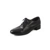Talla Talla Reembolsable Versátil Piel de Vaca Con Cordones Zapatos Pequeños de Cuero Primavera 2025 Tacón Bajo Grueso Zapatos Blancos Punta Redonda Cuero Genuino Zapatos de una Sola Capa para Mujer