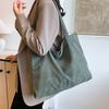 2025 Nova Bolsa de Lona de Veludo Cotelê Retro Laid-back Grande Capacidade Bolsa de Ombro Simples All-match Bolsa