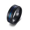 Anéis Masculinos Joias da Moda Atacado Aço Titânio Anel Masculino Sulco Azul Aço Inoxidável Articulação R-376