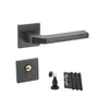 Fechadura de porta de quarto fechadura de porta de dormitório interna Fechadura dividida doméstica universal sucção magnética silenciosa fechadura com maçaneta de porta de madeira preta