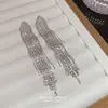Pendientes Geométricos Exagerados de Aguja de Plata S925, Lujo Accesible, Pendientes de Gama Alta, Elegantes, Versátiles, de Nicho, Pendientes de Borlas Exquisitos para Mujer