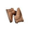 Botas de Nieve Henan Sanpo para Mujer, Botas de Nieve Cortas Integradas de Cuero y Piel, Zapatos Cálidos de Algodón con Suela Plana y Forro de Lana para Hombre en Invierno