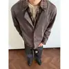 Camisa de manga comprida com gola, estilo duas peças falsas, para primavera e outono, para homens e mulheres, jaqueta cardigã de tricô cleanfit, estilo old money