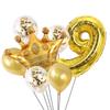 Decoración para Fiesta de Cumpleaños Infantil Paquete de Globos de Papel de Aluminio Corona Dorada de Primer Cumpleaños Número Inflable Navidad