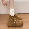 Zapatos de moda tipo Birkenstock que aumentan la altura para mujeres bajitas, nuevo modelo otoño 2026, zapatos de una sola pieza versátiles de corte profundo con suela blanda