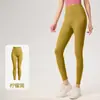 Calça de yoga Lulu, fina, cintura alta com controle de barriga e levantamento de glúteos, justa, para fitness na primavera e outono, adequada para corrida ao ar livre e esportes, comprimento cropped