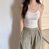 Top de tirantes ajustado sin espalda, puramente sexy y para chica caliente, con copas de sujetador incorporadas para mujer, para usar en verano