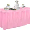 Falda de Mesa Rectangular Desechable Mantel de Plástico PE a Prueba de Aceite Suministros de Decoración para Fiesta, Boda, Mesa de Postres, Fiesta de Cumpleaños
