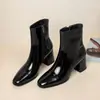 2026 moda transfronteriza versátil puntera cuadrada primavera y otoño estilo francés elegantes botines de otoño nuevo diseño retro moda