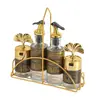 Conjunto de Potes para Temperos Folha de Bordo para Cozinha, Recipientes de Vidro Selados de Aparência Sofisticada para Condimentos, Potes Portáteis para Sal e Açúcar Venda por Atacado