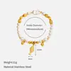 Pulseira de Verão Estilo Ins Popular Europeu e Americano com Brisa do Mar para Mulheres, Pulseira Simples de Aço Inoxidável com Fio de Pérolas